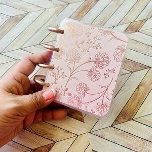 Happy planner micro size notes monthly and weekly layout Rose Golg Quartz floral
